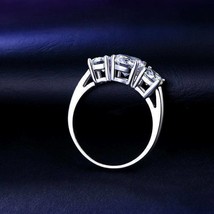 2CT Rund Labor Erstellt Moissanit Diamant Verlobungsring 14K Weiß Vergoldet - £111.39 GBP