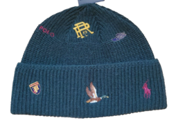 Polo Ralph Lauren Wildlife Duck Multi Embroidered Logo Mallard Beanie Wi... - £62.50 GBP