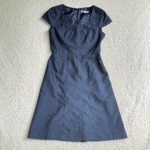 Sandra Darren Dress Womens 6 Solid Navy Fitted Cap Sleeve Knee Length Lined NWOT - £15.02 GBP