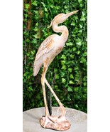 Large Marine Majestic Heron In Reeds Distressed Faux Wood Finish Sculptu... - €122,49 EUR