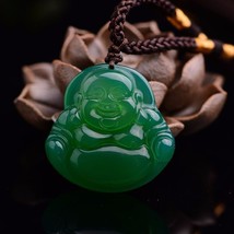 Imperial Green Buddha Pendant with Necklace - £9.53 GBP