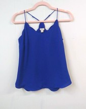 J Crew WM 00 Shirt Blue Adjustable Spaghetti Straps Scalloped Edges - £11.18 GBP