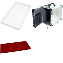 Jewelry Aluminum Carrying Case w/ 12 White Plastic Trays with Red Velvet Inserts - £148.43 GBP