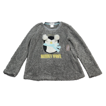 Secret Treasures Shirt Girls Small 4/6 Gray Plush Pajamas Night Owl Slee... - $16.71