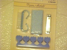 Donna Michelle My First Pedicure Set 5 Pc Blue Clippers Pumice Toe Guards New - £7.10 GBP