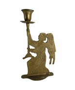 Vintage Etched Solid Brass Angel Candle Holder, Made in India, Gabriel C... - $366.26 MXN
