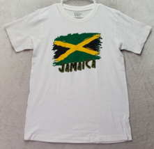 Daily T&#39; S Shirt Unisex Large White Jamaica Flag Cotton Short Sleeve Round Neck - £11.15 GBP