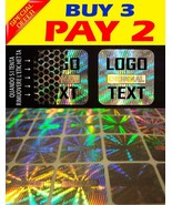 243 CUSTOM PRINT hologram warranty security sticker label size 0.6&quot;X0.6&quot; - €17,25 EUR