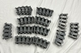 Lot of 48 Dark Gray Lego Train City RC CURVE Tracks Railroad 53400 Used - £39.06 GBP