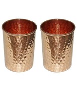 2 Hammered Glass Pure copper  Healing Ayurveda tableware accessories 9.5 cm - $1,610.64 MXN
