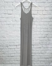 KamaliKulture Womens Black Ivory Striped Maxi Dress Racer Back Size S - £30.92 GBP