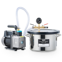 Stainless Steel Vacuum Chamber &amp; 3.5Cfm Vacuum Pump for Home More - £167.50 GBP
