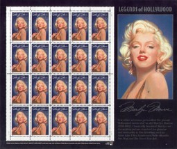 2967 Missing Star Perf Error / EFO Sheet &quot;Marilyn Monroe&quot; Mint NH - £17.57 GBP