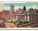 Public Library Building New York City NY NYC UNP Linen Postcard P27 - £1.50 GBP