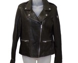 Mauritius Womens Motorcycle Jacket Olive Green Perforated Leather Zip Po... - $89.05