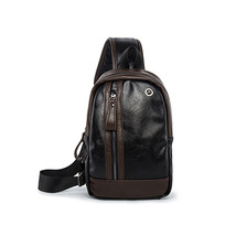 New Male Chest Bag Fashion Soft Man High Quality Leather Korea Style Messenger   - £43.19 GBP