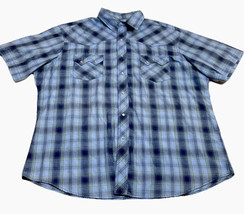 Wrangler Western Fashion Pearl Snap Size XL 1X Short Sleeve Shirt Plaid ... - $14.69