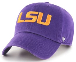 Louisiana State Tigers LSU NCAA &#39;47 Clean Up Purple Dad Hat Cap Adult Adjustable - £20.09 GBP
