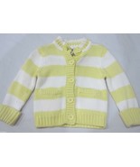 NWT  BABY GAP Girls Yellow White Stripe Button Down Sweater Sz 12-18m - £10.05 GBP
