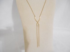 BCBGeneration 27 1/2&quot; w 2&quot; ext Gold Tone Criss Cross Necklace R931 - $13.43