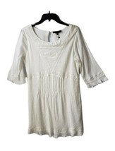Sanctuary Clothing Ellie Bohem Eyelet-Trim Pleated White Dress Size Small NWT - £42.83 GBP