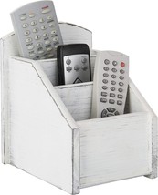 Three-Slot Vintage White Wood Tv Caddy With Media Storage By Mygift. - £31.82 GBP