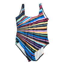 Plus Size One Piece Padded Swimsuit Womens Swimming Multicolor stripe 3XL - $15.00