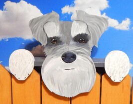 Schnauzer Dog Fence Peeker Peeper Garden Yard Art Party Decoration - £100.46 GBP