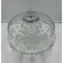 Vintage Glass 12” Pedestal Cake Dessert Stand with Heavy Dome Cover - $65.42