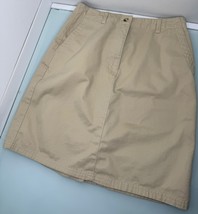 LL Bean Pencil Skirt Khaki Size 10 Pockets Knee Length Beige - £15.57 GBP