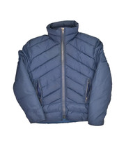 Vintage Topher Down Puffer Jacket Mens M Blue Retro Ski Zip 70s High Nec... - $40.25