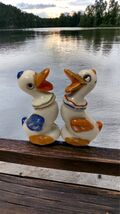 Vintage Anthropomorphic Happy Ducks W/Collars Circus Salt &amp; Pepper Shakers - $17.87