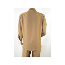 Men Silversilk 2pc Fancy walking leisure suit Italian woven knits 4407 Cafe Tan image 5