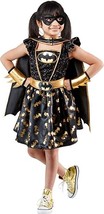 Rubie&#39;s Girl&#39;s DC Comics Batgirl Costume Dress &amp; Cape and Eye Mask Childs Sz 7-8 - £24.04 GBP