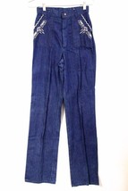 VTG 80s Deadstock Stuffed Straight Leg High Waist Lace Denim Womens Jean... - $49.01