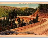 Mae West Curve Cooke City Highway Montana MT UNP Linen Postcard S1 - £3.90 GBP