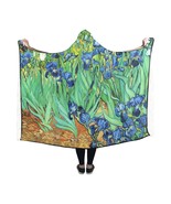 Irises Van Gogh Hooded Blanket 60&quot; x 50&quot; - $74.70 CAD