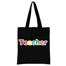 Women&#39;s Black Shopping Bag Casual Large-capacity Teacher Pattern Printing Series - £117.83 GBP
