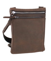 Vagarant Traveler Cowhide Leather Slim Cross-Body Waist Bag LS35.DS - $95.00