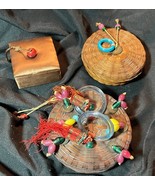 Old Chinese Asian Art Basket Group Lot 2 Baskets Set and a Box - $2,417.70 MXN