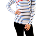 SUNDRY Womens Hoodie Long Sleeve Striped Casual White Size US 1 - £32.72 GBP
