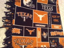 NCAA Texas Longhorns stadium blanket vintage burnt orange black 36 x 60 ... - £36.28 GBP