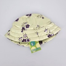 Vintage 2003 Gymboree Green Purple Cherry Blossom Flower Satin Hat 0-3-6 NEW - $16.82