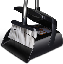 Broom and Dustpan Set for Home with Lid Indoor Upright Dustpan Broom and... - $30.60