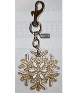 Coach 92195 Leather Snowflake Crystal Rhinestone Bag Charm Keychain Gold... - $1,102.24 MXN