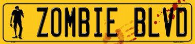 Zombie Blvd Metal Novelty Street Sign