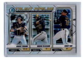 2021 Bowman Chrome Talent Pipeline Insert Brewers Turang / Ray / Feliciano - £1.01 GBP