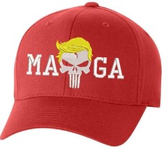 Donald Trump Hat Punisher MAGA Embroidered Flex Fit or Adjustable Hat MAGA Trump - £21.50 GBP