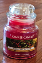 Yankee Candle Red Berry &amp; Cedar 3.7oz Red Jar Candle - £11.82 GBP