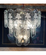 Contemporary 8 Light 3 Level Chandelier With Clear Beveled Etched Glass ... - £97.10 GBP